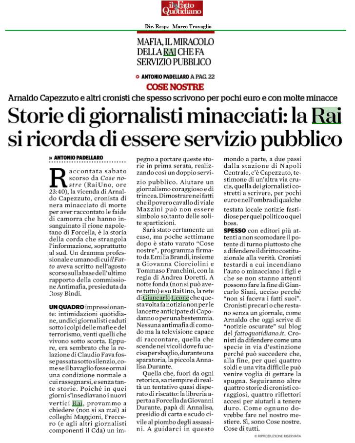 Cose Nostre Fatto Quotidiano